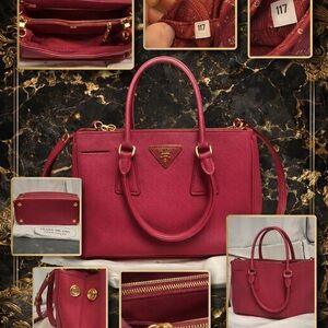 Prada Saffiano Leather Satchel in Fuchsia
